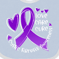 thumbnail image 4 of Inktastic Love, Care, Cure Cystic Fibrosis Awareness Purple Ribbon Boys or Girls Baby Bib, 4 of 4