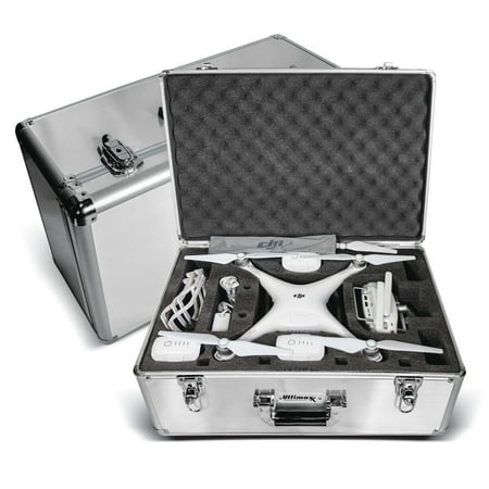 Ultimaxx Aluminum Carrying Case w/Handle For DJI Phantom 4, Phantom 4 Pro and Phantom 3 Quadcopter Drones, Fits Extra