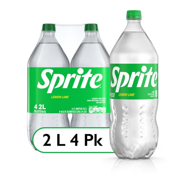 Sprite Lemon Lime Soda Soft Drinks, 2 Liters, 4 Pack