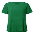 thumbnail image 2 of T-shirt à Manches Courtes pour Femmes, Hauts Grande Taille, Tunique Décontractée à Col en V, Blouse Ample, 2 of 2