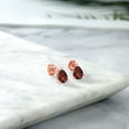 thumbnail image 4 of Gem Stone King 18K Yellow Gold Plated Silver Red Garnet Stud Earrings for Women Men (1.96 Cttw, Gemstone January Birthstone, Pear Shape 8X5MM), 4 of 4