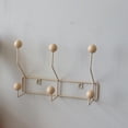 thumbnail image 3 of Perchero de hierro, perchas para monedero, percha de pared para el hogar, ganchos para organizador, ahorra espacio para el baño, cafetería, amarillos Soledad Perchero, 3 of 7