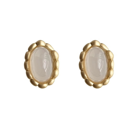 XXKQ niche retro geometric lace earrings light luxury high-end temperament lady style earrings fashionable commuting all-match earrings