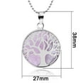 thumbnail image 4 of Natural Round Gem Stone Kabbalah Tree of Life Necklaces Pendants, 4 of 6