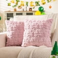 thumbnail image 2 of Embroidered Throw Pillow Cover with Green Botanical Design, Square Decorative Cushion Case 18x18 Inches Luxury Linen Texture, for Sofa Bedroom Living Room Car, 2 of 6