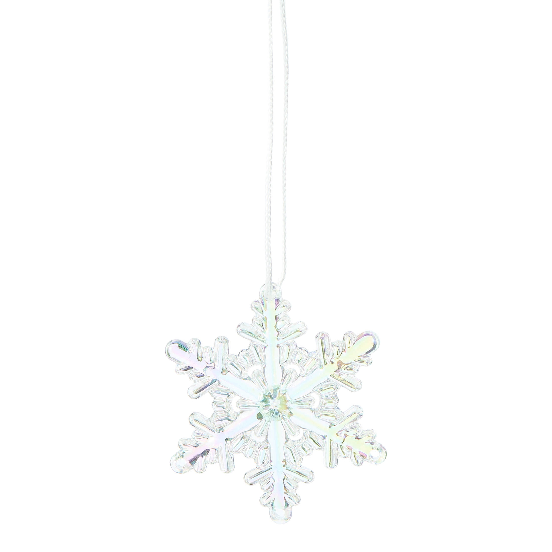 6-Count Iridescent Snowflake Mini Christmas Ornaments, 1.8", by Holiday Time