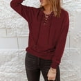 thumbnail image 4 of Women Blouses Womens Zip Sweatshirt Short Sleeve Sweater Women Came Hoodie Quarter Zip Sweater Workout Athletic Pullover Hoodie Women's up Oversized Workout Sweatshirt round Oversized Wine M, 4 of 7