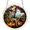 C, variant on Halloween Ghost Acrylic Suncatcher Flat Puzzle Hanging Window Decor Round Panel with Pumpkin Graveyard and Dog Scene