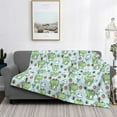 thumbnail image 2 of Honeii Cute Floral Frog print throw blanket, crafted from cozy cotton flannel, offers versatile home decor as a bedding suitable for all seasons.-50"x40", 2 of 6