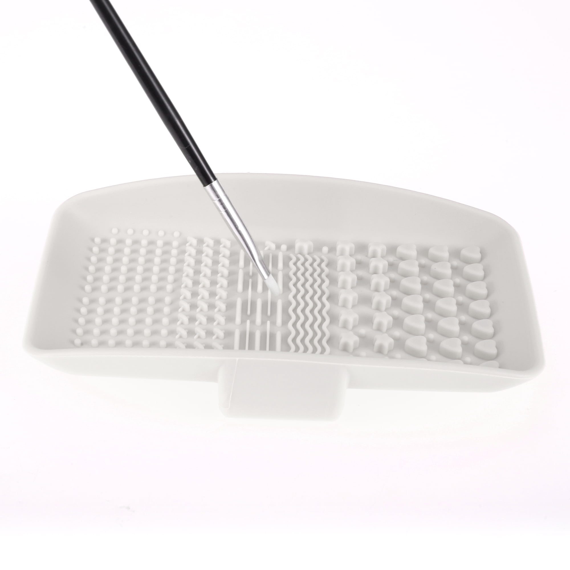 Unique Bargains 1Pc Square Makeup Sponge Brush Cleaner for Quickly Cleaning Beige