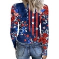 thumbnail image 7 of Women’s Long Sleeve Crewneck Top with Dog and Butterfly Print Ribbed Knit Casual Pullover for Daily Wear Blue S, 7 of 7