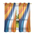 thumbnail image 6 of Yayeee Window Curtains Set of 2 for Living Room Light Filtering 63"x42", Orange Abstract Wavy, 6 of 7