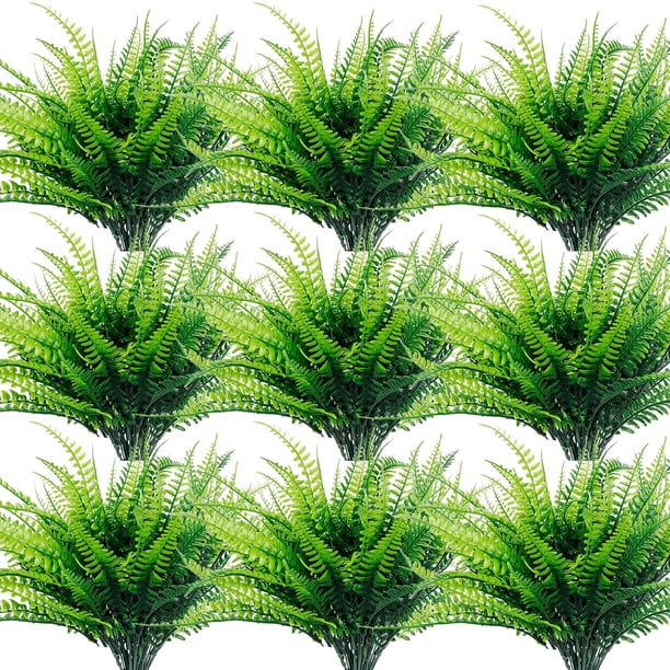 Plantas artificiales TURNMEON, helecho falso de Boston, 12 paquetes