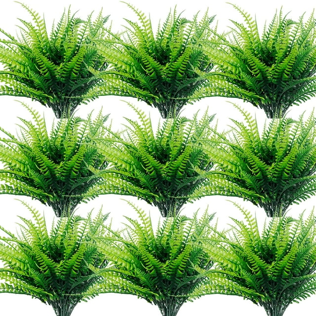 Plantas artificiales TURNMEON, helecho falso de Boston, 12 paquetes