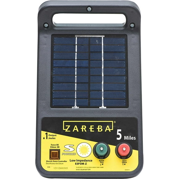 Woodstream Zareba-Zareba Solar Low Impedance Charger- Black 5 Mile