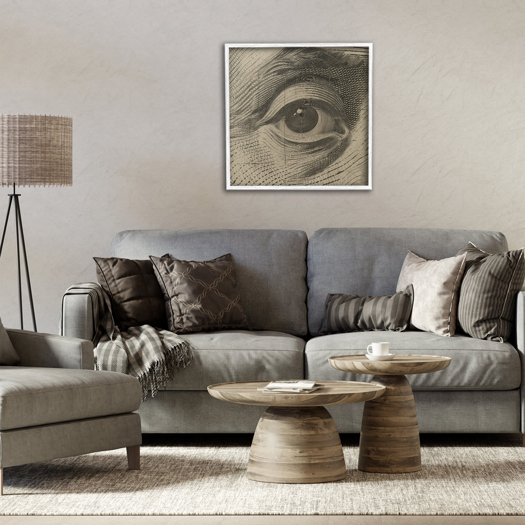 Stupell Industries Franklin's Gaze Eye White Framed Giclee Art, design by Svetlana Aleynikova
