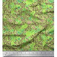 thumbnail image 1 of Soimoi Green Cotton Cambric Fabric Floral & Leopard Animal Skin Fabric Prints By Yard 42 Inch Wide, 1 of 3