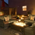 thumbnail image 3 of RADIATA 10 Pieces PE Wicker Patio Furniture Sectional High Back Ultra Thick Cushion Sofa Set with Fire Pit Table 55000 BTU Rattan Conversation Set for Outdoor，Light Gray, 3 of 9