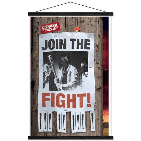 Netflix Stranger Things: Season 2 - The Fight Wall Poster with Wooden Magnetic Frame, 22.375" x 34"