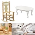 thumbnail image 1 of 2x Teatable & Rocking Chair Escena de Vida Suministros de Sala de Estar Decoración perfke Casa de muñecas en miniatura, 1 of 7
