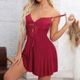 thumbnail image 6 of hoksml Sexy Womens Sleepwear on Clearance! Solid Chemise Lace Nightgowns Spaghetti Strap Lingerie Dress for Women, 6 of 9