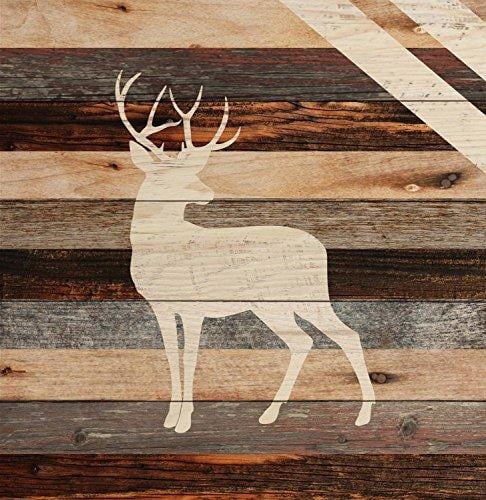 Standing Buck Deer Rustic 18 x 17 Wood Pallet Wall Art Sign Plaque ...