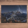 thumbnail image 3 of Ambesonne Night Jigsaw Puzzle, Italy Mountains Milky Way, Heirloom-Quality Fun Activity for Family Durable Cardboard, 1000 pcs, Dark Blue Redwood Tan, 3 of 5