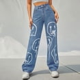 thumbnail image 4 of Pantalones rectos Harajuku Y2K para mujer, ropa de calle Vintage, con estampado de Hip-hop, holgados, informales, de pierna ancha, novedad de primavera, 2023, 4 of 5