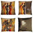 thumbnail image 1 of ABPHQTO Funda de almohada de lentejuelas de sirena reversible con tema de mujer afroamericana, funda de cojín para decoración del hogar, 50x50 cm ABPHQTO FishPillow-QQ-94-20x20, 1 of 2