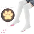 thumbnail image 2 of Littleforbig Thigh High Cosplay 3D Night-Glow Paw Pad Silicone Kitten Over The Knee Silk Stockings - Pink/White, 2 of 5
