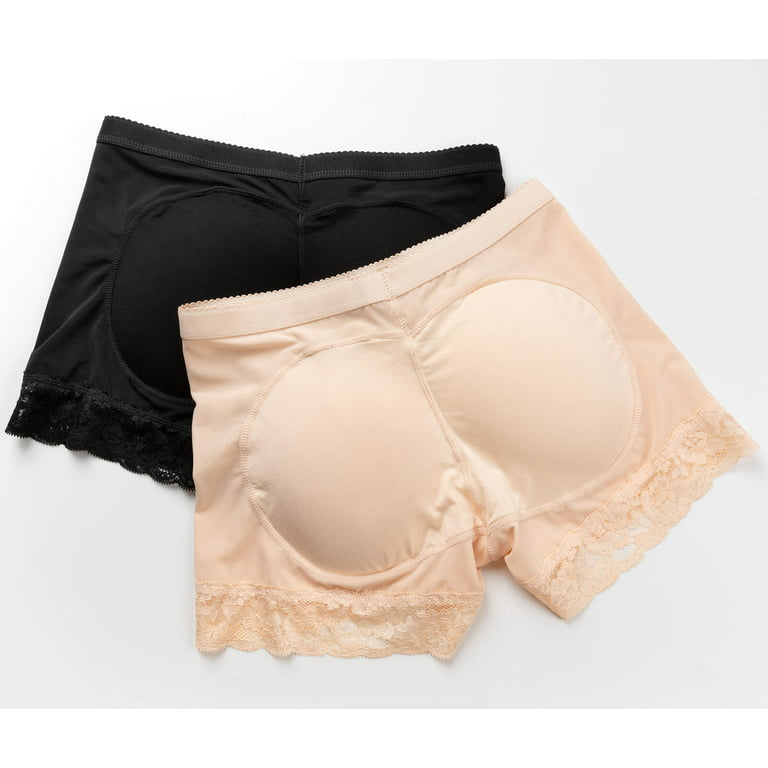 VASLANDA Womens Butt Lifter Padded Lace Panties Seamless Hip Enahncer Body  Shaper Boyshort Underwear