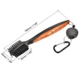 thumbnail image 2 of Uxcell Double Sided Retractable Cord Clip Dust Groove Cleaner Golf Club Brush Orange, 2 of 6