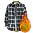 thumbnail image 4 of OGLCCG Men's Sherpa Lined Flannel Shirt Jacket Soft Long Sleeve Plaid Button Down Shackets Jackets 2023 Fall Fashion Thin Coat, 4 of 4