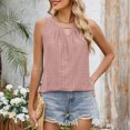 thumbnail image 1 of Soki Women's Tank Tops Loose Round Neck Ruched Sleeveless Tops Casual Basic Vest Shirts, 1 of 5