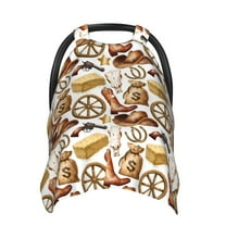 Car Seat Cover Baby - Western Cowboy Breathable Infant Car Seat Cover for Baby Carseat, Lightweight Comfort Baby Essentials Must Haves Newborn Stuff for Girl Boy