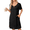 Black, variant on Womens' Zipper Robe Short Sleeve Bathrobes Summer Sleepwear Soft Housecoat with Pockets Zip Up House Robes
