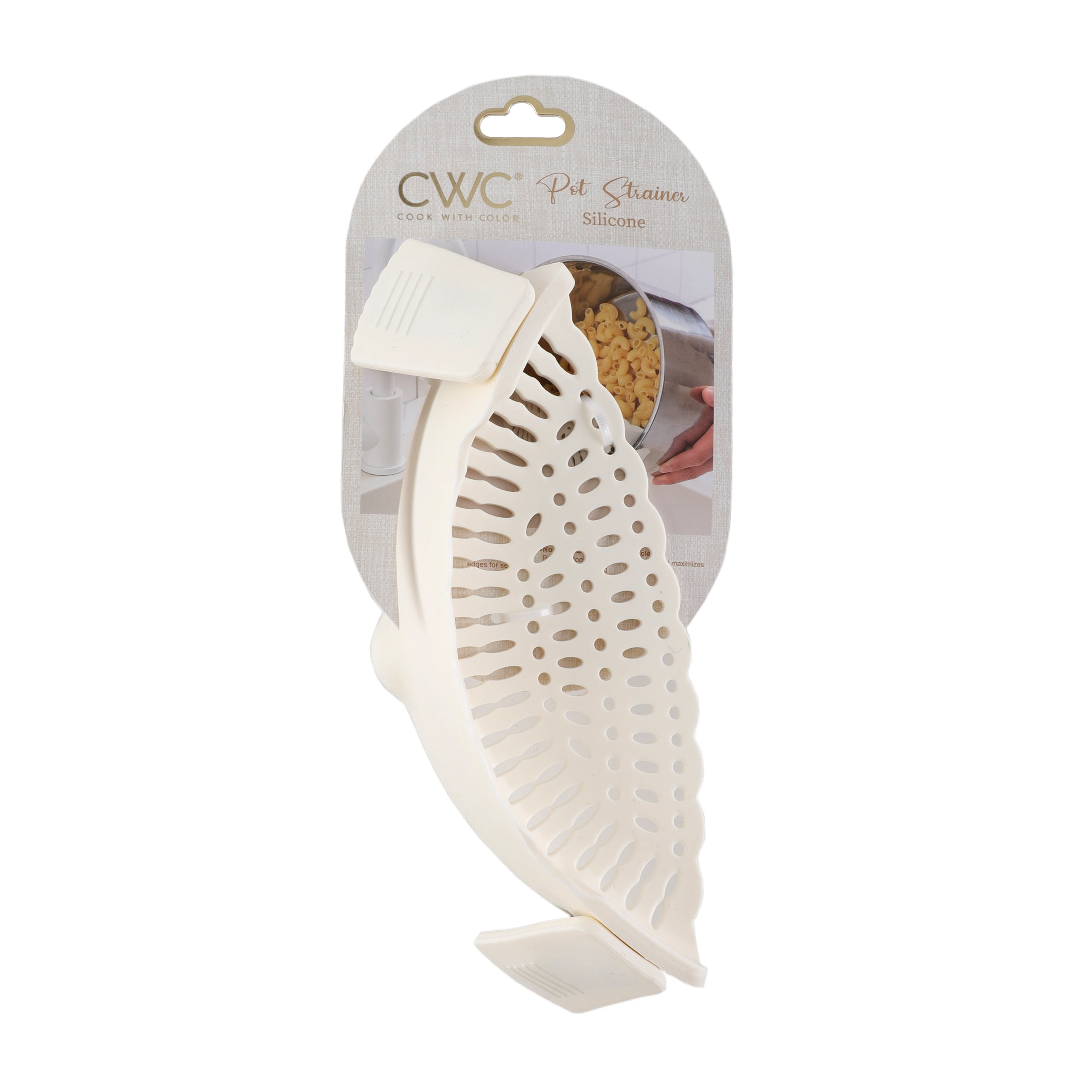 Cook with Color Silicone Clip-on Pot Strainer for Kitchen Use