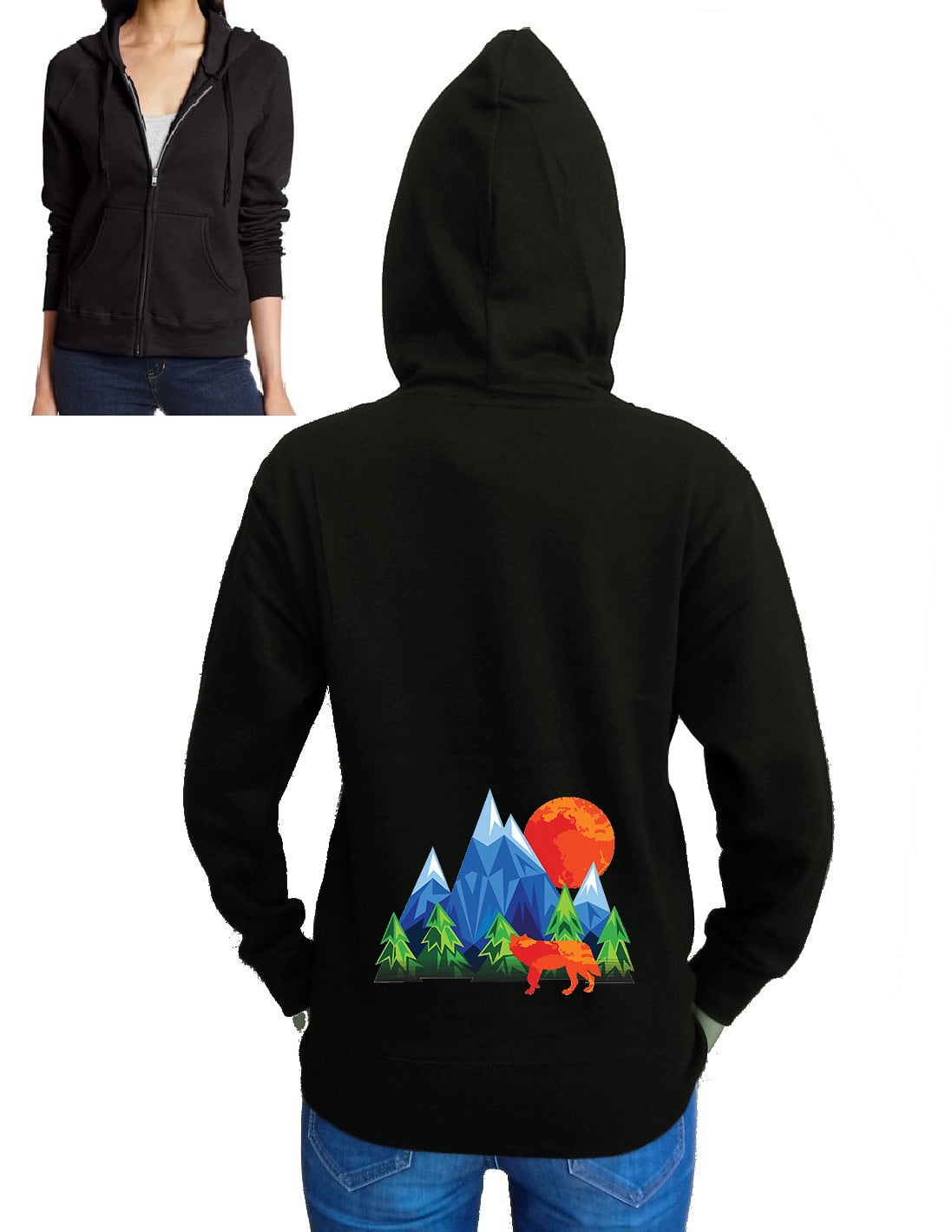 geometric wolf hoodie