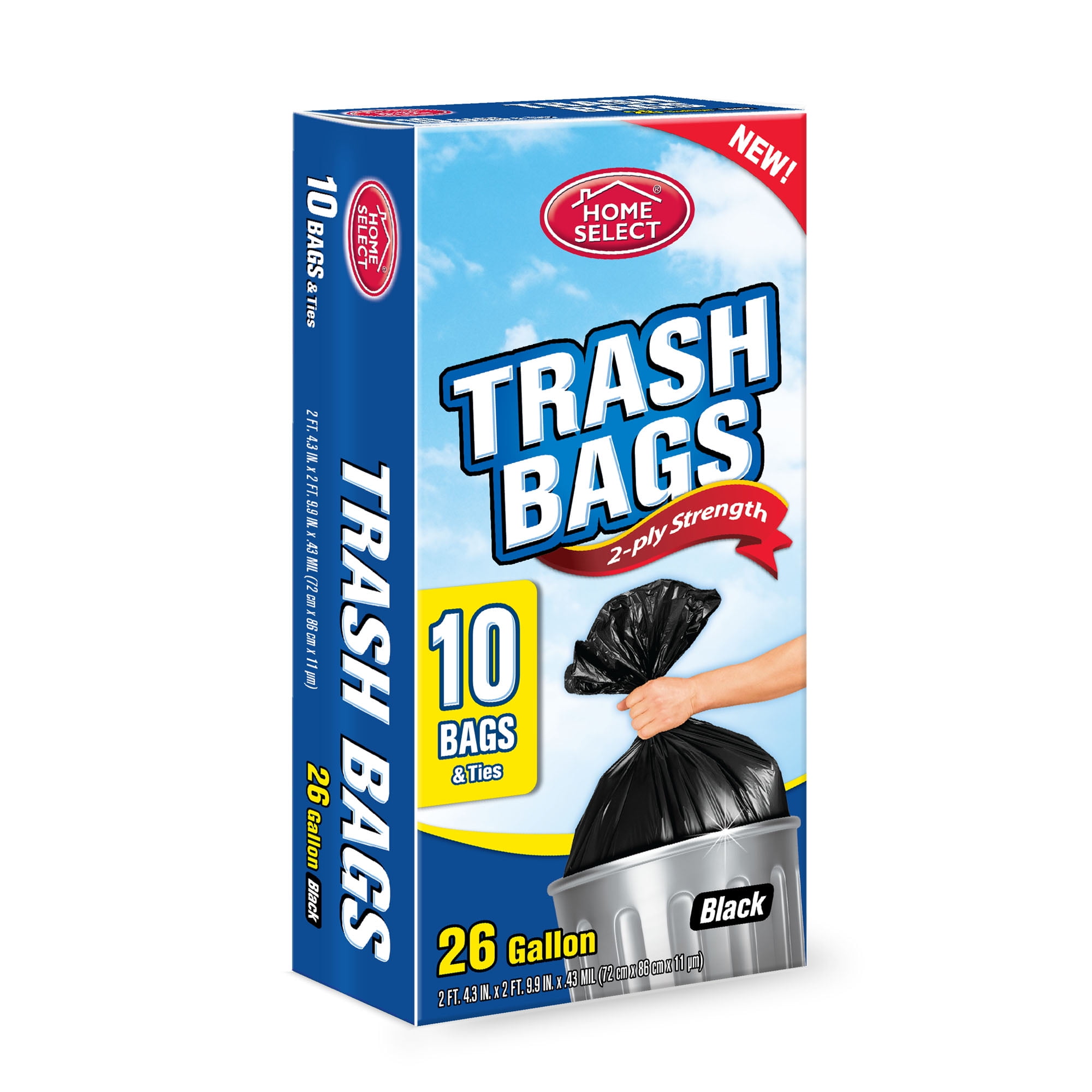 Home Select Trash Bags Black 30 Gal, 8 Ct, Pack of 3, Packaging May Vary -  Name Brand Overstock