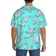 thumbnail image 5 of KLL Seashell And Starfish Print Men's Shirt Short Sleeve Button Down Summer Cuba Beach Shirts- XX-Large, 5 of 7