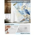 thumbnail image 3 of No Hook Cloth Fabric Shower Curtain with Snap in Liner, Coastal Birds Waterproof Shower Curtains Set with See Through Top Window, Blue Sky Heron Seabird Tropical Beach Bath Curtains Shower 36"x78", 3 of 6