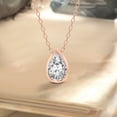 thumbnail image 3 of Diamond Pendant Necklace| 1 Ct IGI Certified Pear Shape Lab Grown Diamond | Globe Slider Bezel Solitaire Lab Diamond Pendant Necklace In 18K Rose Gold | FG-VS1-VS2 Quality Friendly Diamonds, 3 of 4