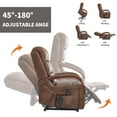 thumbnail image 5 of Newest Power Brown Leatheraire Lift Recliner Chair Dual Motor Infinite Position Up to 350 LBS with Solid Wood Armrests, Heat Massage , Heavy Duty Motion Mechanism, 5 of 9