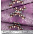 thumbnail image 3 of Soimoi Purple Cotton Duck Fabric Bird Cage & Peony Floral Printed Fabric 1 Yard 42 Inch Wide, 3 of 3