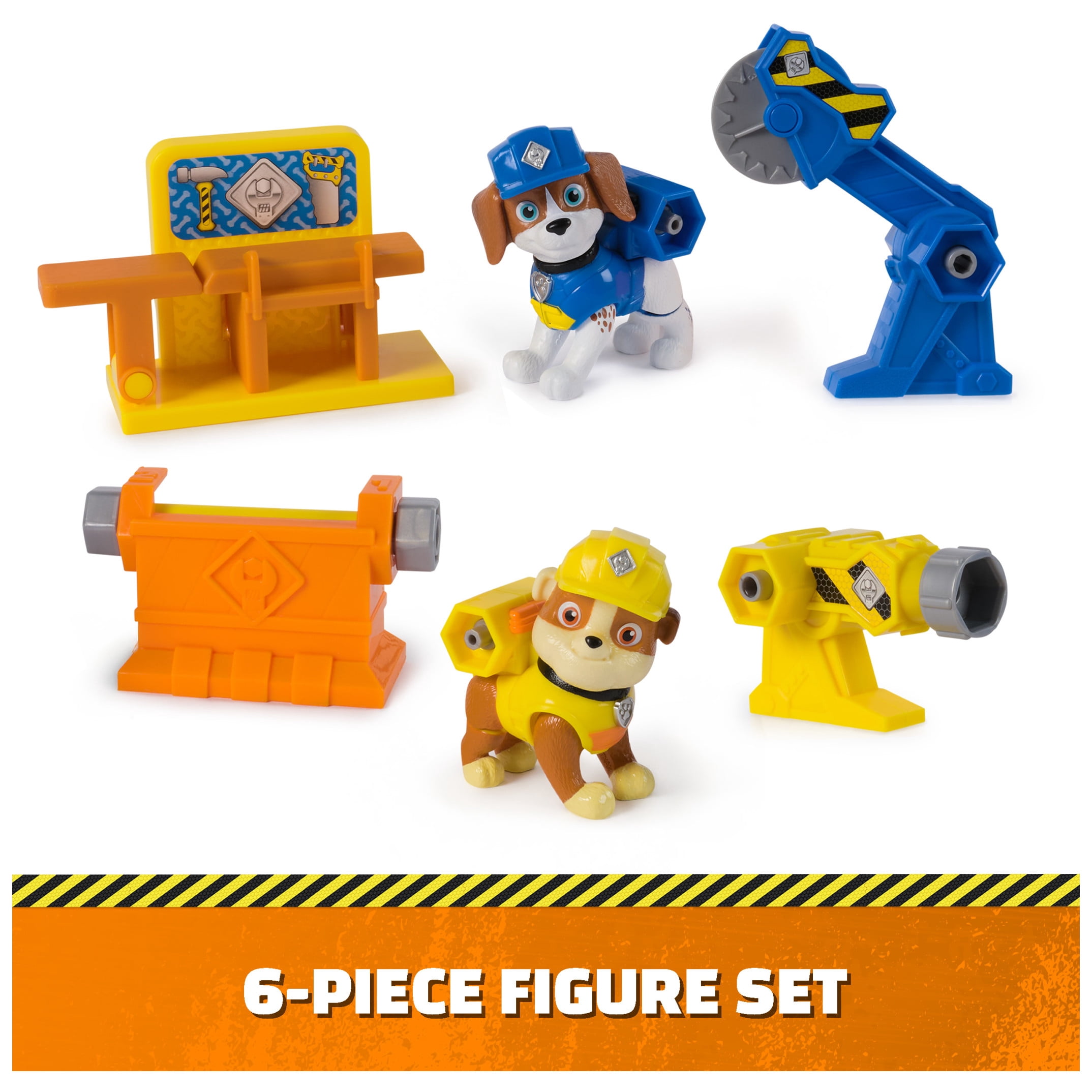 Rubble & Crew, Power Tool Pups, Rubble & Wheeler Figures with Working Tools, for Kids Ages 3 and up