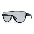 thumbnail image 2 of SA106 Futuristic Half Rim Flat Top 80s Sunglasses Black Gunmetal Grey, 2 of 4