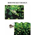 thumbnail image 6 of St. Patrick's Day 2 Panel Kitchen Curtains for Small Windows, Spring Lucky Shamrocks Leaves Black Bathroom Tier Curtain, Short Window Treatment for Bedroom/Living Room 55"x24", 6 of 6