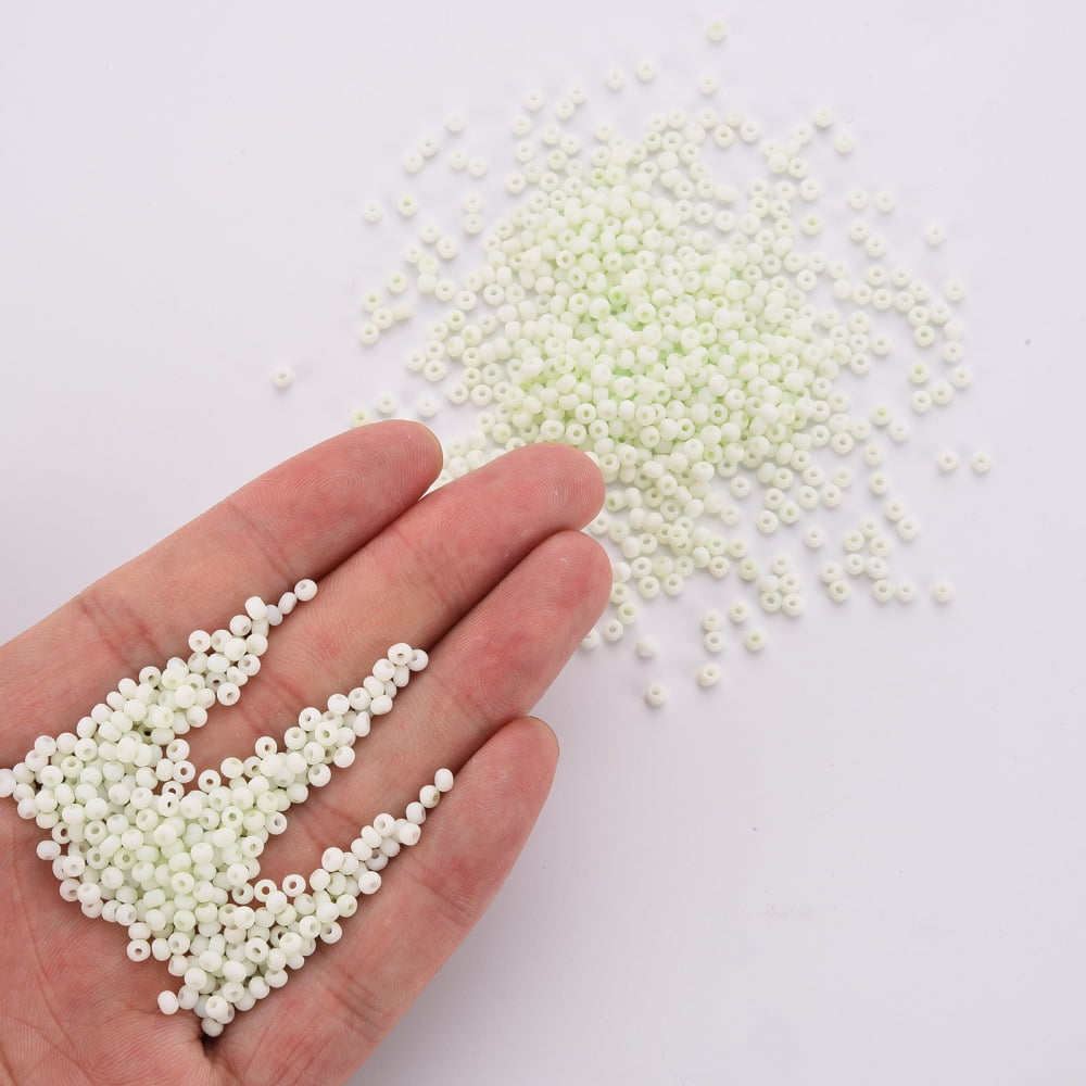 8/0 Opaque Glass Seed Beads Round Hole Frosted Colours Round Honeydew 3~4x2~3mm Hole: 0.8mm about 15000pcs/Pound