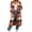 Khaki, variant on Womens Plaid Jacket Long Coats with Zipper Lightweight Peacoat Size S-XXL