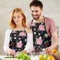 thumbnail image 5 of Pioneer Flower Floral Print Pattern Cotton Linen Apron with Pockets, Waterproof Adjustable, 33x27 Inch for Kitchen, Gardening, BBQ, Salon, 5 of 6